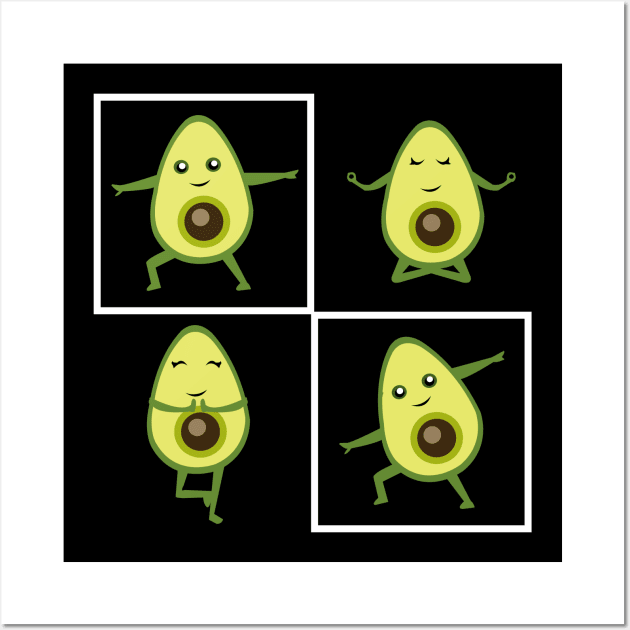 'Yoga and Avocados' Amazing Avocados Lover Gift Wall Art by ourwackyhome